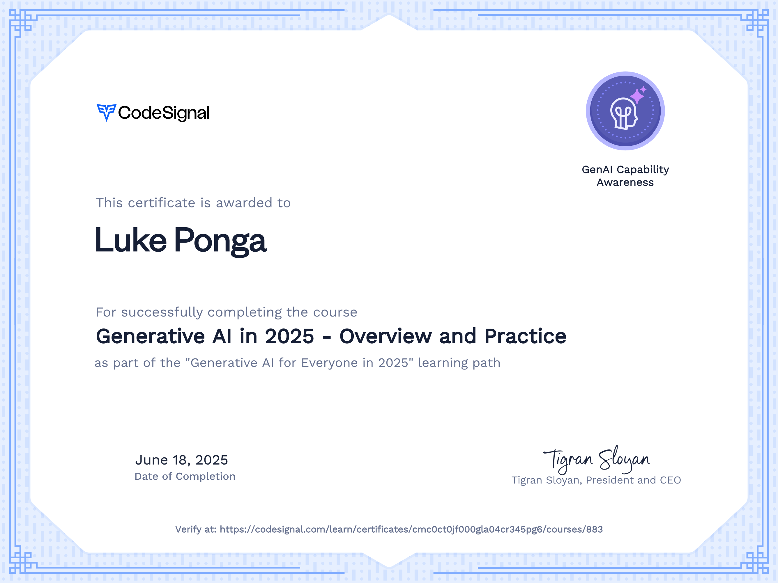 Generative AI Certificate